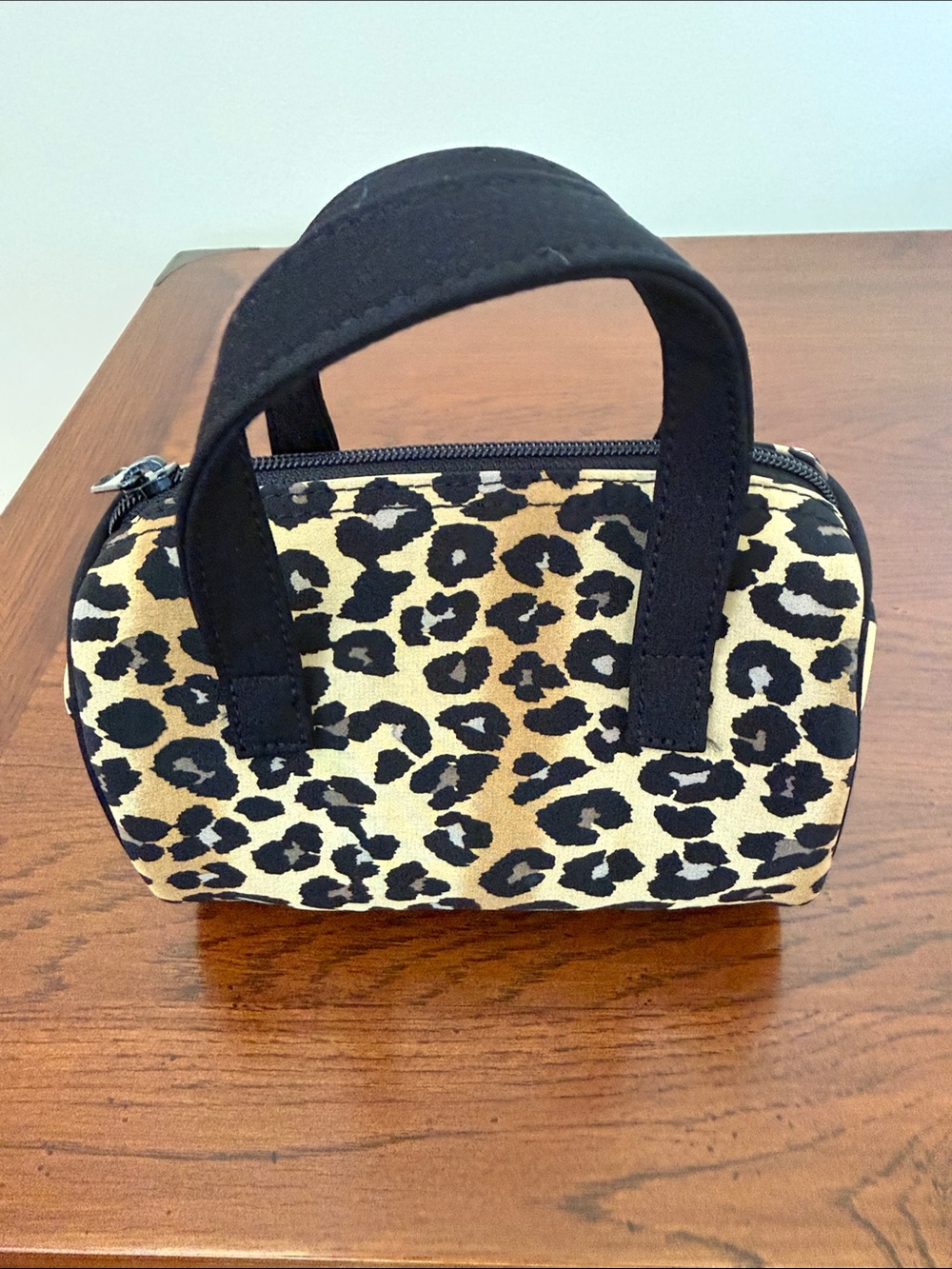 Nicole Miller Leopard-Print Mini Tote in Tan and Black